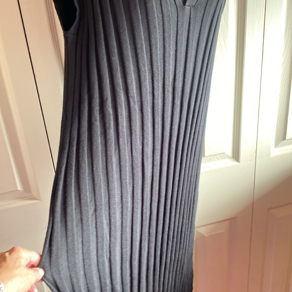 Rails NWT Ashley Vneck Black Cotton Blend Wide Ribbed Knit Dress size medium - Picture 8 of 14
